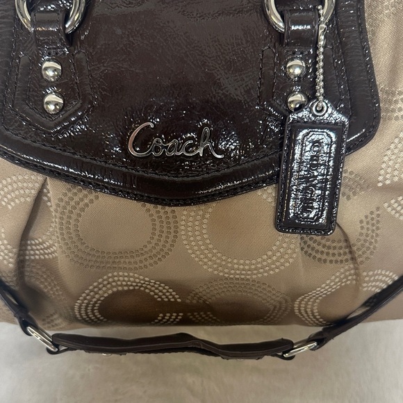 Coach Ashley Elegant Brown and Tan Satchel/ Crossbody - Picture 2 of 15